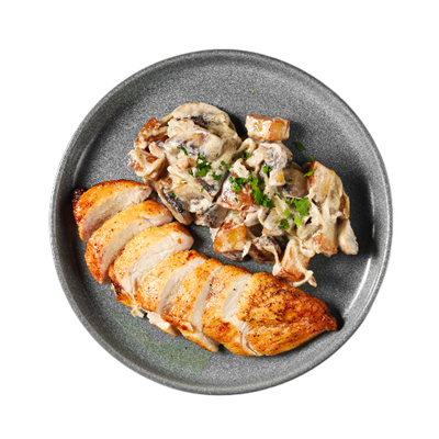 Куриное филе с грибами и картофелем в слив соусе  378115000001304887